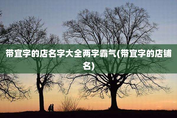 带宜字的店名字大全两字霸气(带宜字的店铺名)