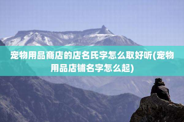 宠物用品商店的店名氏字怎么取好听(宠物用品店铺名字怎么起)