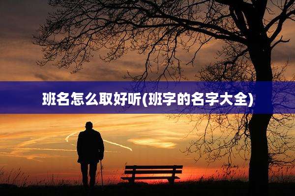 班名怎么取好听(班字的名字大全)