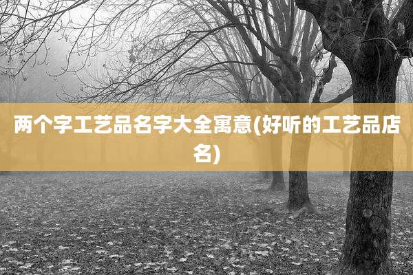 两个字工艺品名字大全寓意(好听的工艺品店名)