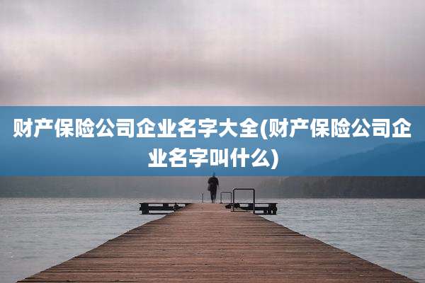 财产保险公司企业名字大全(财产保险公司企业名字叫什么)