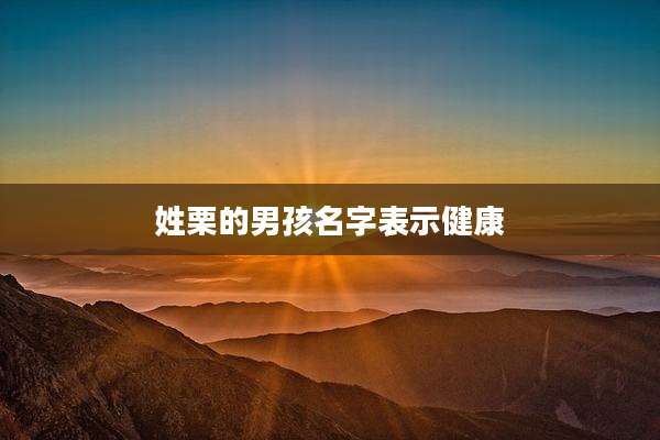 姓栗的男孩名字表示健康