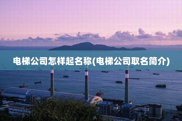 电梯公司怎样起名称(电梯公司取名简介)