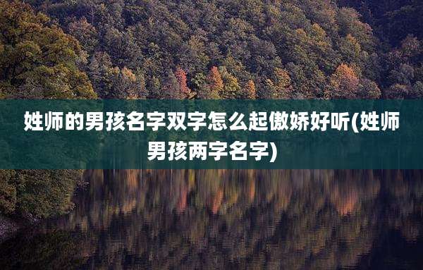 姓师的男孩名字双字怎么起傲娇好听(姓师男孩两字名字)