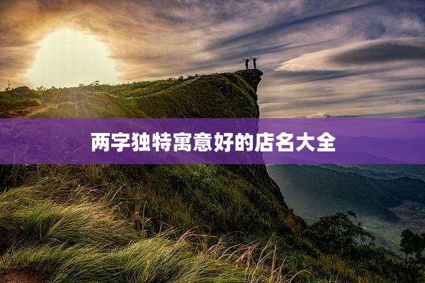 两字独特寓意好的店名大全