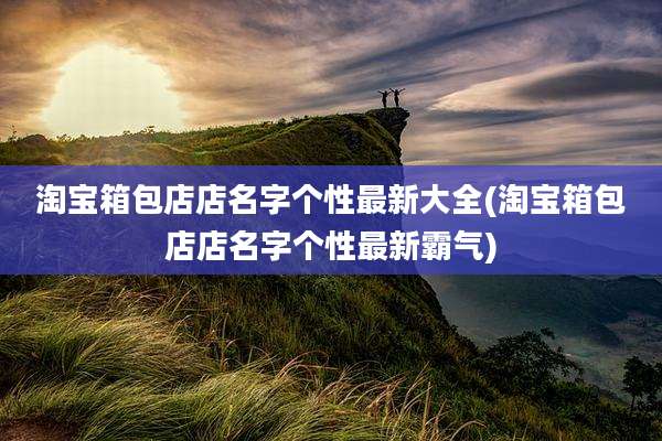 淘宝箱包店店名字个性最新大全(淘宝箱包店店名字个性最新霸气)