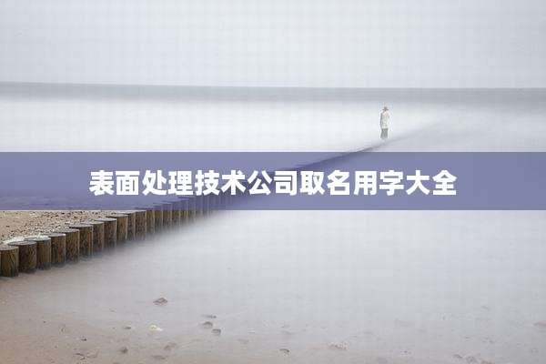 表面处理技术公司取名用字大全