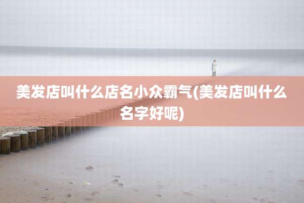美发店叫什么店名小众霸气(美发店叫什么名字好呢)