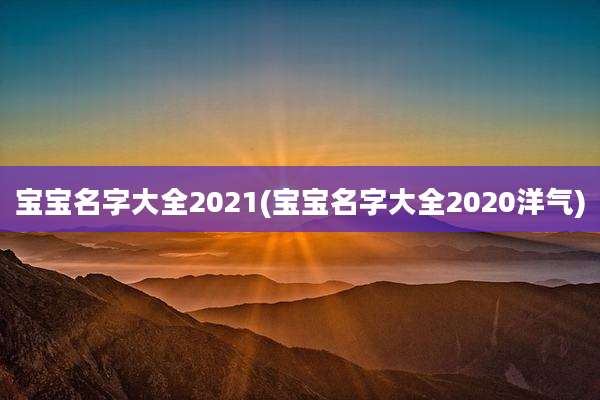 宝宝名字大全2021(宝宝名字大全2020洋气)