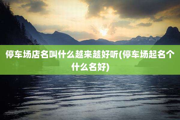 停车场店名叫什么越来越好听(停车场起名个什么名好)