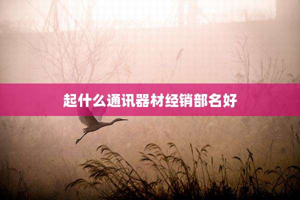 起什么通讯器材经销部名好