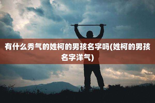 有什么秀气的姓柯的男孩名字吗(姓柯的男孩名字洋气)