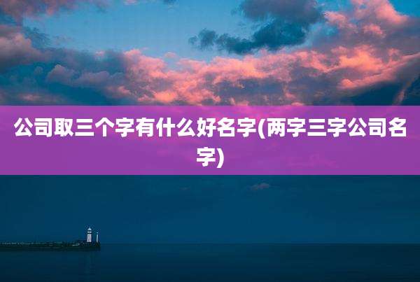 公司取三个字有什么好名字(两字三字公司名字)