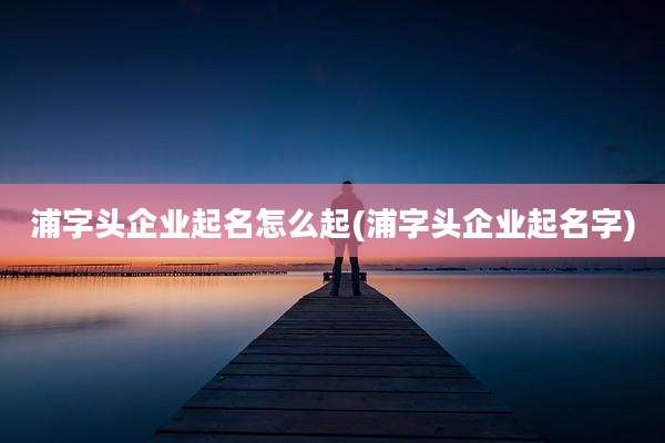 浦字头企业起名怎么起(浦字头企业起名字)