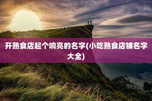 开熟食店起个响亮的名字(小吃熟食店铺名字大全)