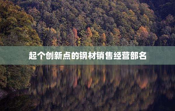 起个创新点的钢材销售经营部名