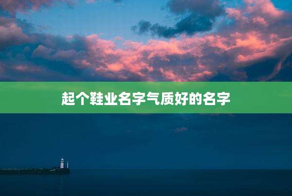 起个鞋业名字气质好的名字