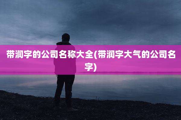 带润字的公司名称大全(带润字大气的公司名字)