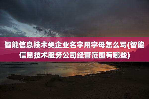 智能信息技术类企业名字用字母怎么写(智能信息技术服务公司经营范围有哪些)