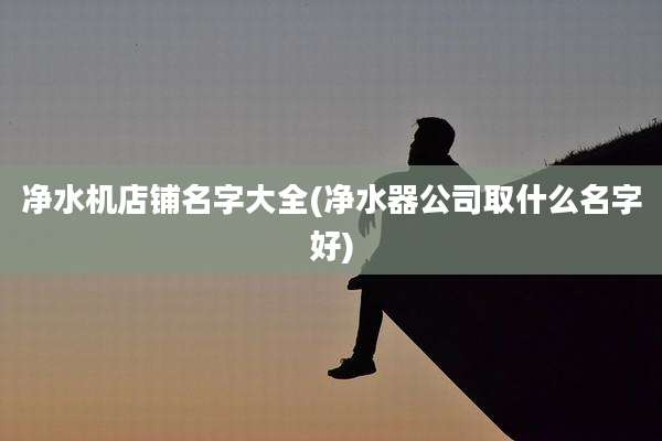 净水机店铺名字大全(净水器公司取什么名字好)