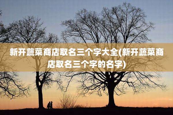 新开蔬菜商店取名三个字大全(新开蔬菜商店取名三个字的名字)