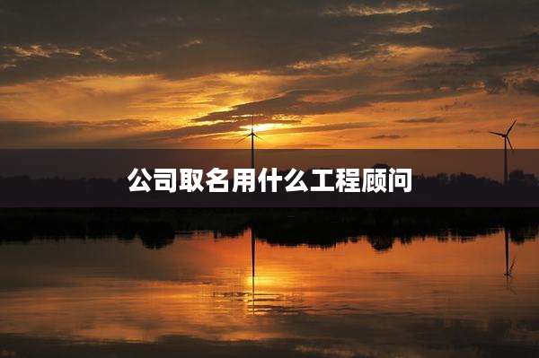 公司取名用什么工程顾问