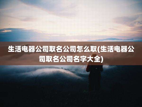 生活电器公司取名公司怎么取(生活电器公司取名公司名字大全)