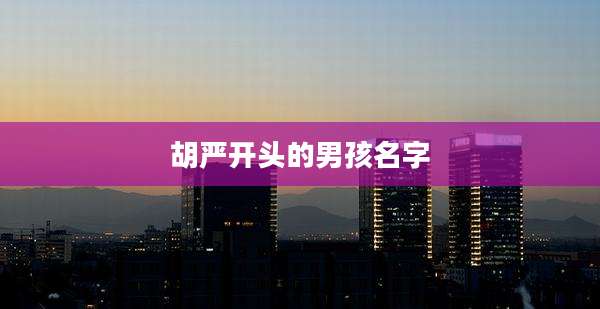 胡严开头的男孩名字