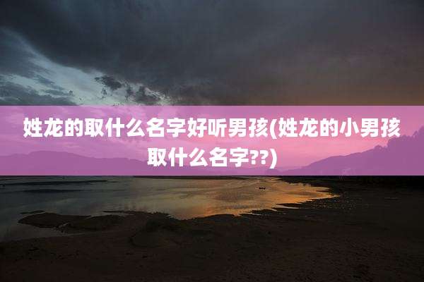 姓龙的取什么名字好听男孩(姓龙的小男孩取什么名字??)