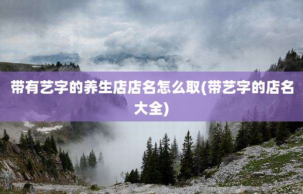 带有艺字的养生店店名怎么取(带艺字的店名大全)