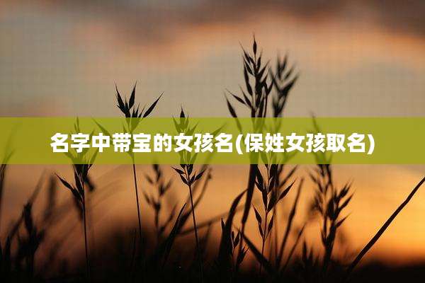 名字中带宝的女孩名(保姓女孩取名)