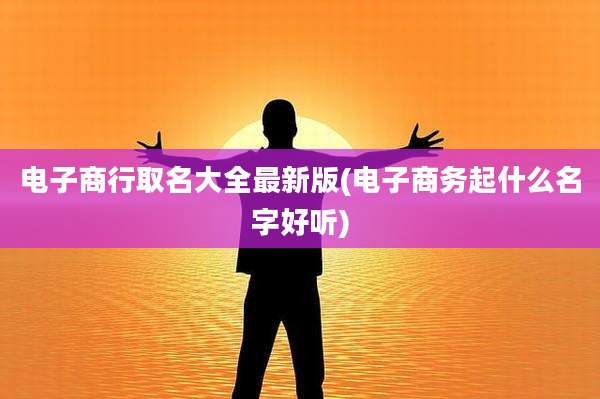 电子商行取名大全最新版(电子商务起什么名字好听)
