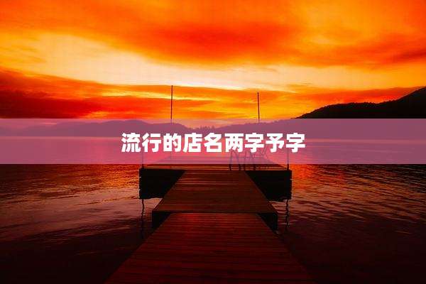 流行的店名两字予字