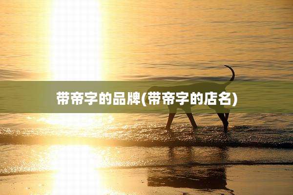 带帝字的品牌(带帝字的店名)