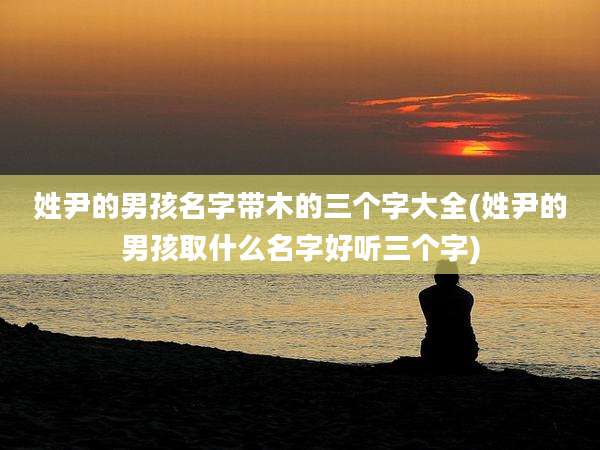 姓尹的男孩名字带木的三个字大全(姓尹的男孩取什么名字好听三个字)