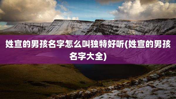 姓宣的男孩名字怎么叫独特好听(姓宣的男孩名字大全)