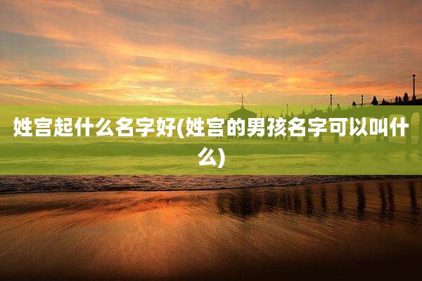 姓宫起什么名字好(姓宫的男孩名字可以叫什么)