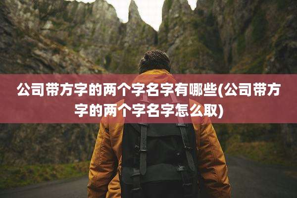 公司带方字的两个字名字有哪些(公司带方字的两个字名字怎么取)