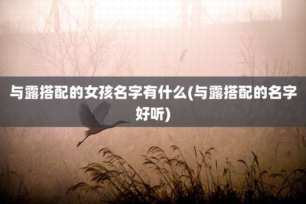 与露搭配的女孩名字有什么(与露搭配的名字好听)