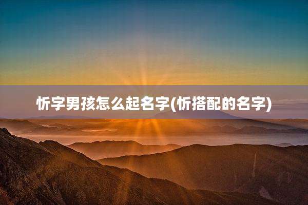 忻字男孩怎么起名字(忻搭配的名字)