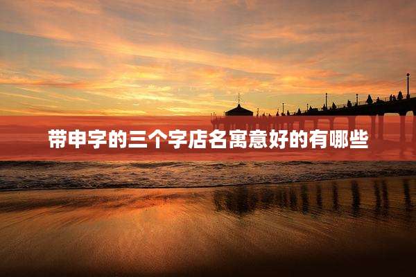 带申字的三个字店名寓意好的有哪些