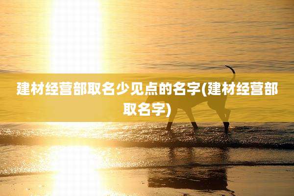建材经营部取名少见点的名字(建材经营部取名字)