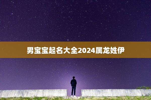 男宝宝起名大全2024属龙姓伊