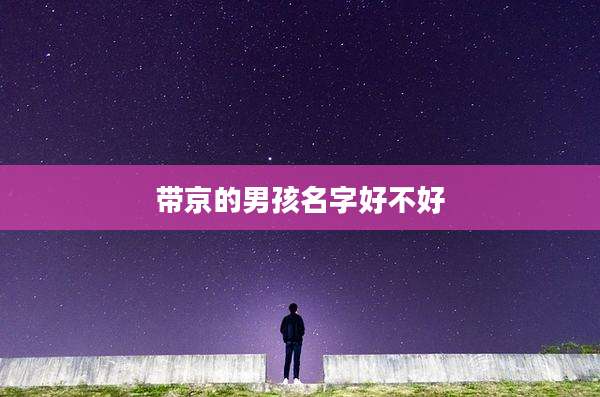 带京的男孩名字好不好