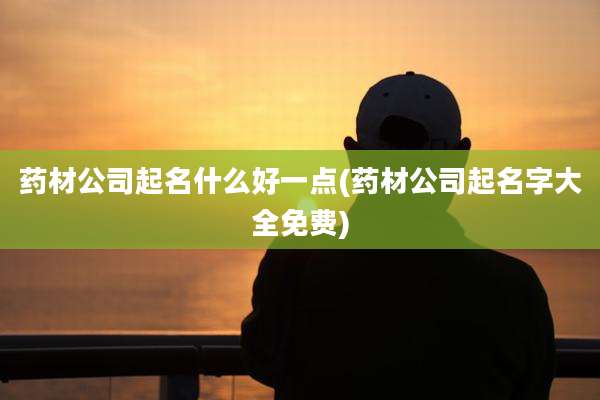 药材公司起名什么好一点(药材公司起名字大全免费)