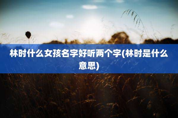 林时什么女孩名字好听两个字(林时是什么意思)