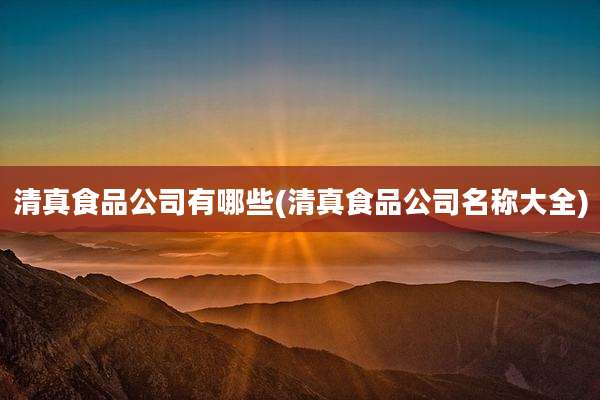 清真食品公司有哪些(清真食品公司名称大全)