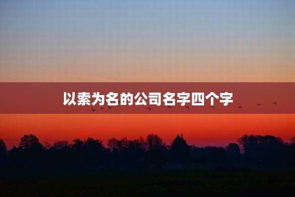 以索为名的公司名字四个字