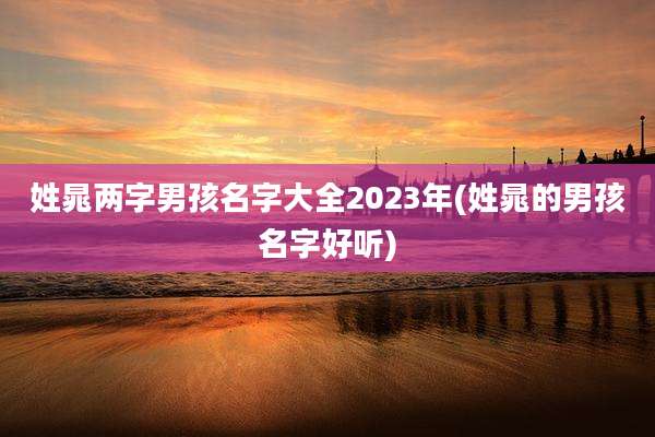 姓晁两字男孩名字大全2023年(姓晁的男孩名字好听)