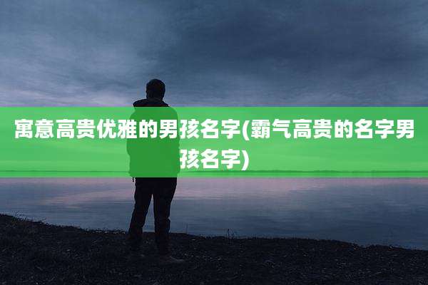 寓意高贵优雅的男孩名字(霸气高贵的名字男孩名字)